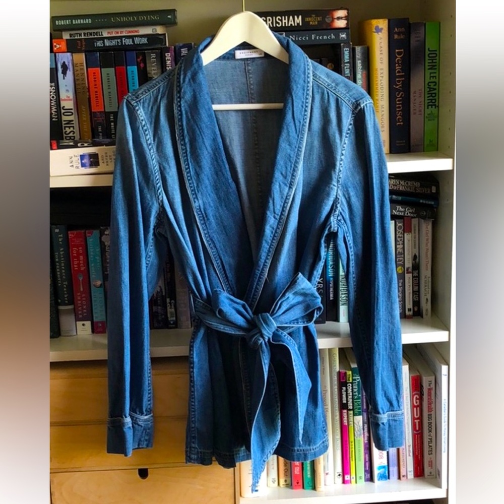 Cotton wrap jean jacket